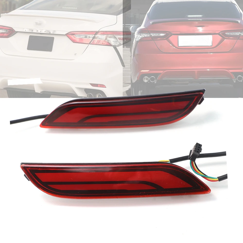 

2Piece ECAHAYAKU Car special 12V LED Brake Lights Night Driving Lights LED Rear Bumper Fog Light Tail Lights for Camry 2018 2019