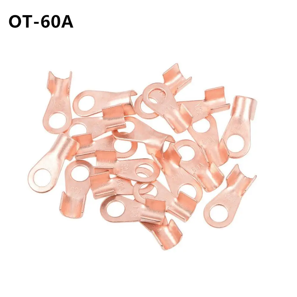 

10PCS OT-60A 8mm Dia Copper Circular Splice Terminal L5 Wire Naked Connector For 4-16Wire