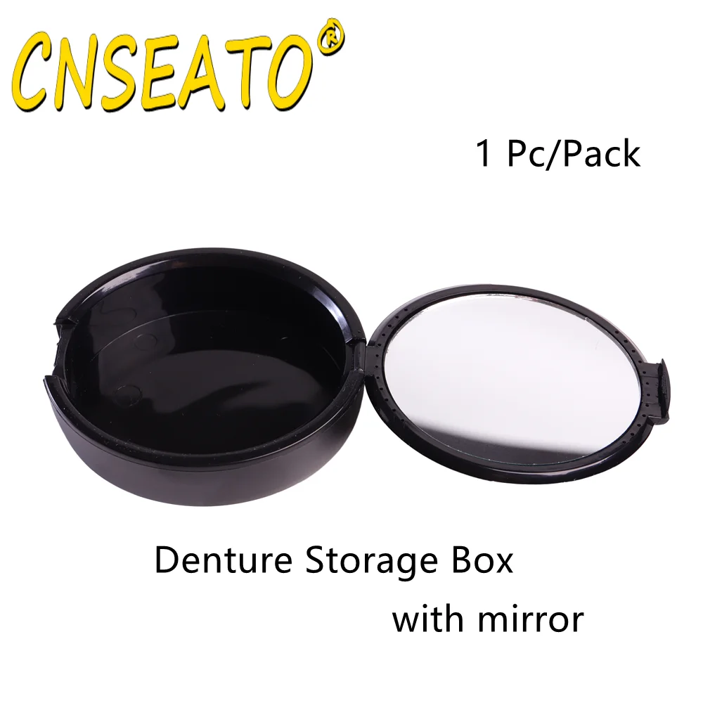 1Pc Denture Bath Storage Box With Mirror Dental Prosthesis False Teeth Retainer Case Container Portable Small Oral Care Products