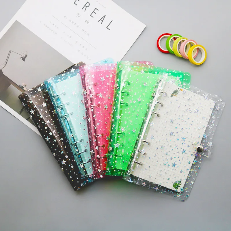 2024 Diary A6 A5 Star Transparent Loose Leaf Binder Notebook Inner Core Cover Note Book Journal Planner Office Stationery Sup