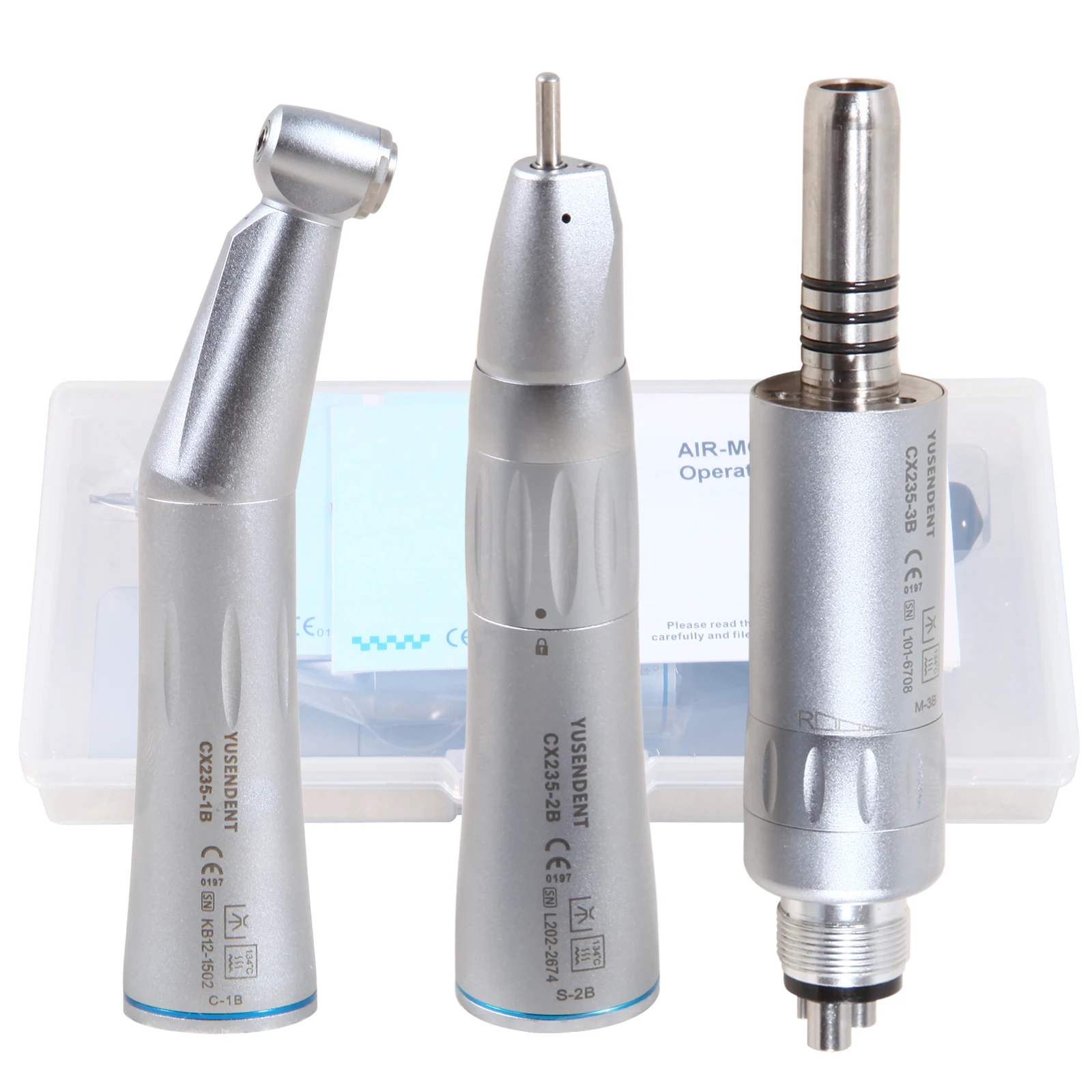 Dental Inner Water Spray Low Speed Contra Angle/ 4-Hole Air Motor/ Straight Handpiece YUSENDENT