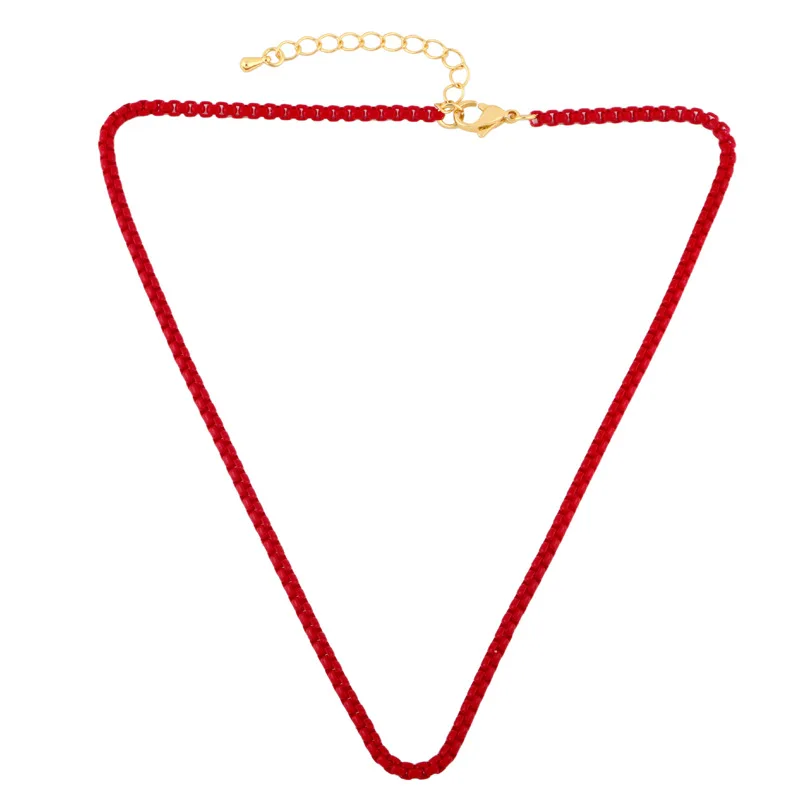 Dicke 3mm Bonbonfarbene Halskette, einfache Damen-Choker-Kette, Neon Grün Gelb Schmuck Accessoires, Bohemian Fluoreszierend Boho – Detail 14
