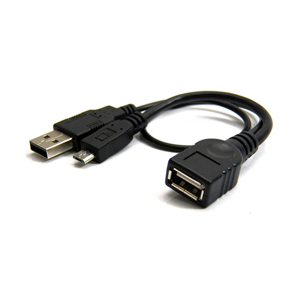 2pcs Newest OTG Host Power Splitter Y Cable Micro USB Male to A Male & Female Adapter Cable for Y Splitter OTG Cable