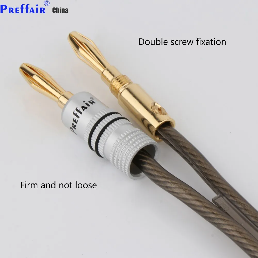 Preffair BA1468 4mm cerrado tornillo 24K chapado en oro conector tipo Banana para altavoz conectores para cable de altavoz de la pared Placa de adaptador de extensión
