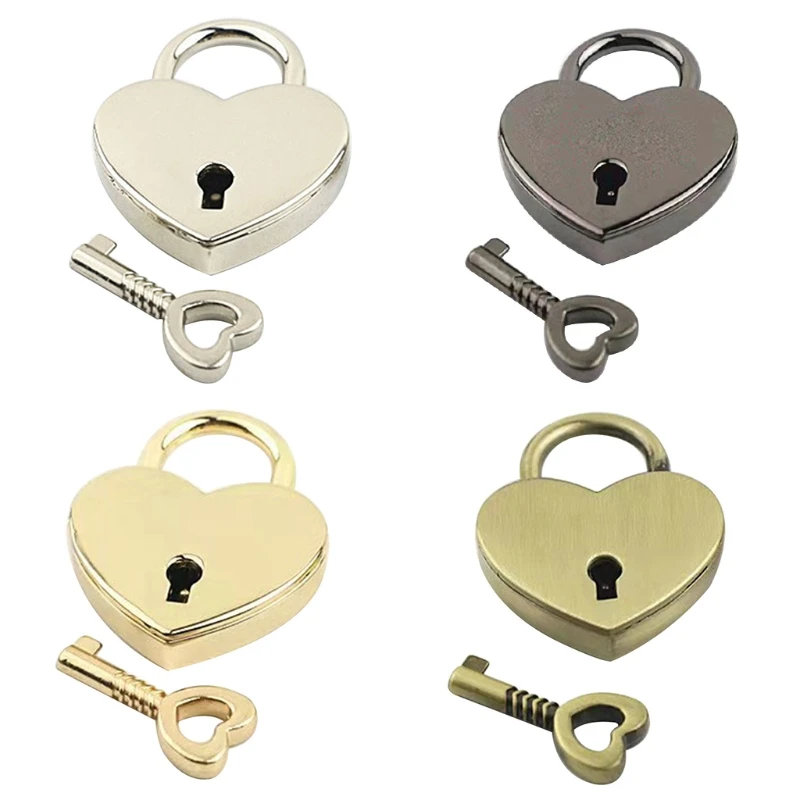 Mini Heart Shaped Lock Wedding Keyed Padlocks Vintage Wish Lock Personalized Padlock for Jewelry Box Couple Love Lock Gift