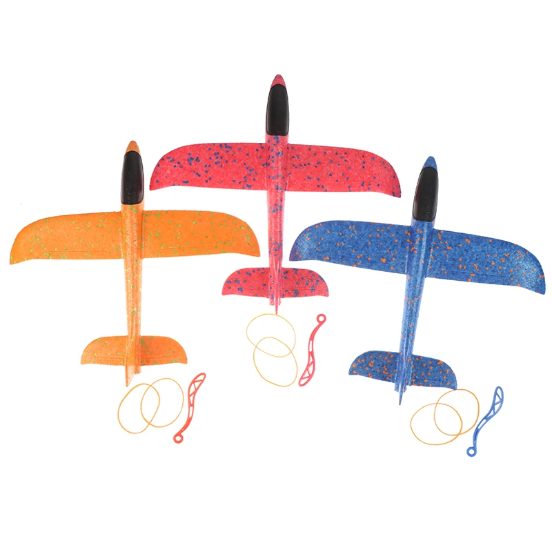 

35CM Rubber EPP Foam Hand Throw Airplane Band Ejection Outdoor Launch Glider Plane Gift Interesting Toys For Children Kids Game