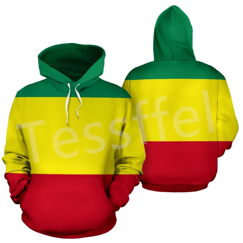 Tessffel Ethiopia County Flag Reggae Africa Native Tribe Lion Retro Harajuku Tracksuit 3DPrint Men/Women Funny Casual Hoodies X7