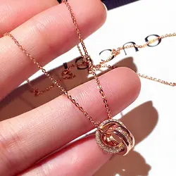 JUWANG Micro Inlaid Exquisite Crystal Temperament Clavicle Short Necklace for Lady Wedding Romantic Simple Classic Necklaces