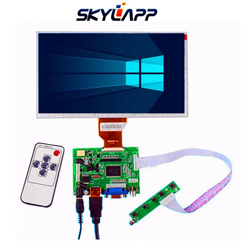 

7"LCD Display Screen 800*480 AT070TN90 V.1 Monitor Remote Driver Board 2AV HDMI VGA For Lattepanda Raspberry Pi 3 2