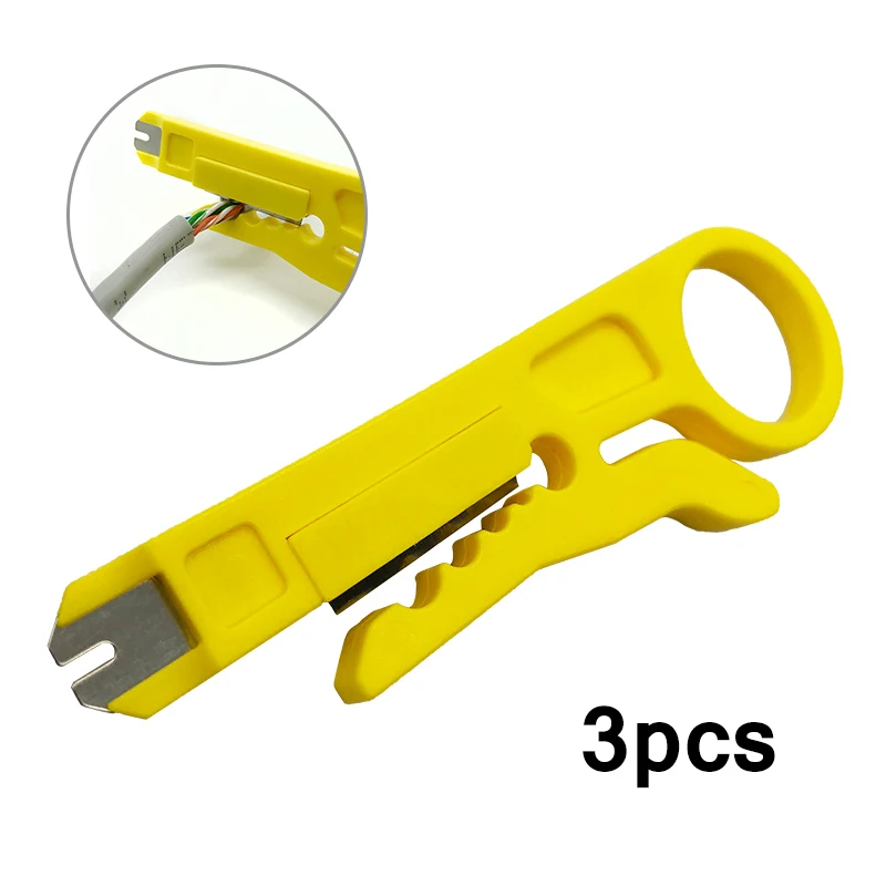 3pcs Mini Crimper Pliers Portable Wire Stripper Knife Cable Stripping Wire Cutter Tools Cut Line Pocket Multitool Crimping Tool