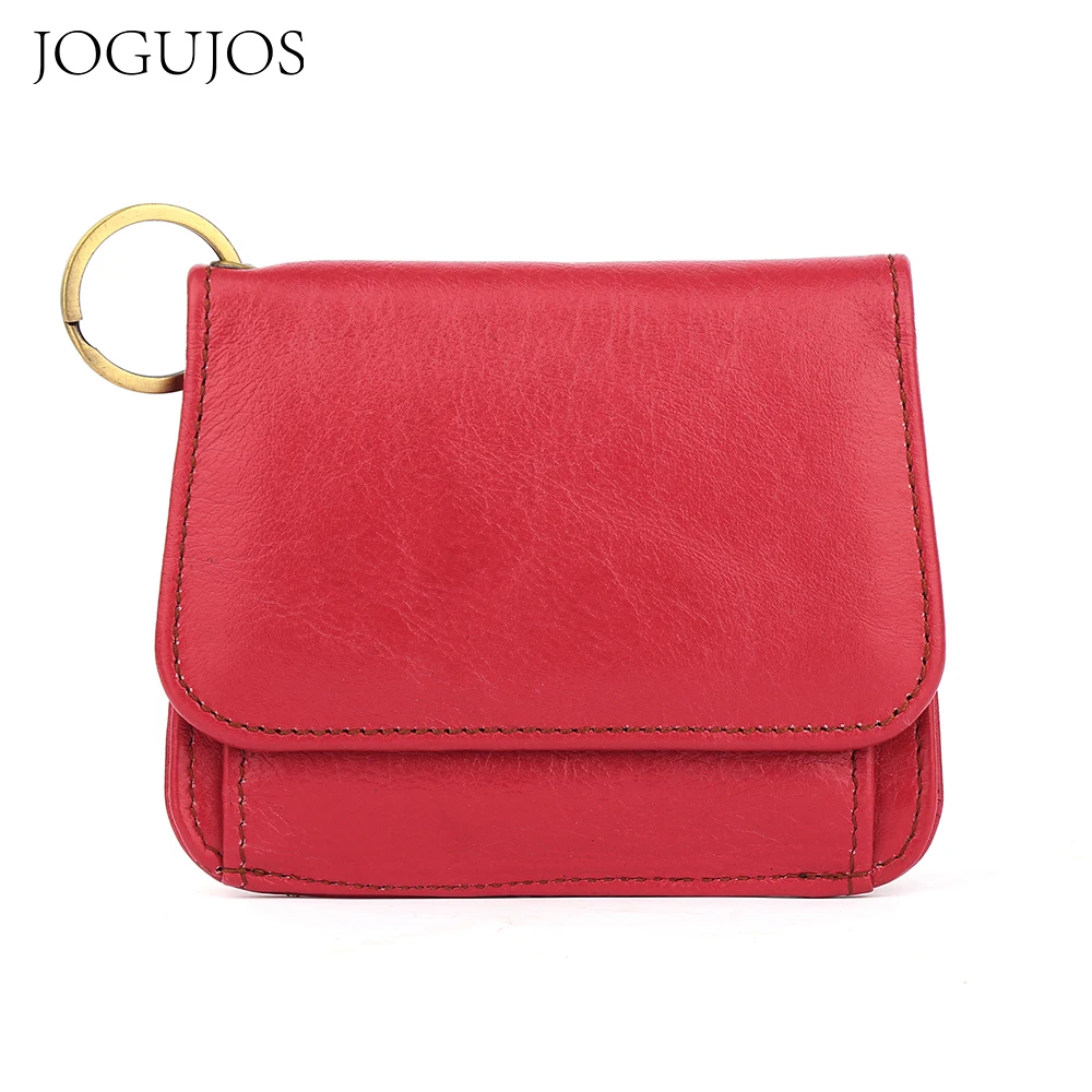 

JOGUJOS Genuine Leather Coin Purse Women Wallet RFID Fashion Credit Card Holder Female Small Wallet for Women Storage Keychain