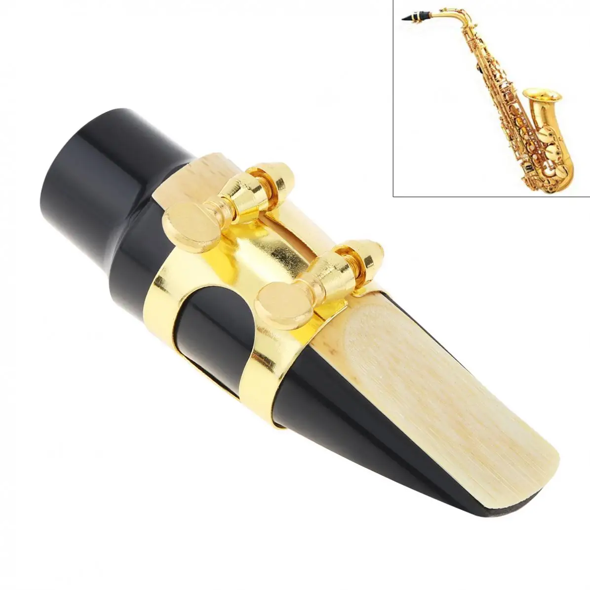 Portable Alto-Saxophone Mouthpiece with Mouthpiece Cap & Mouthpiece Clip & Mouthpiece Reed