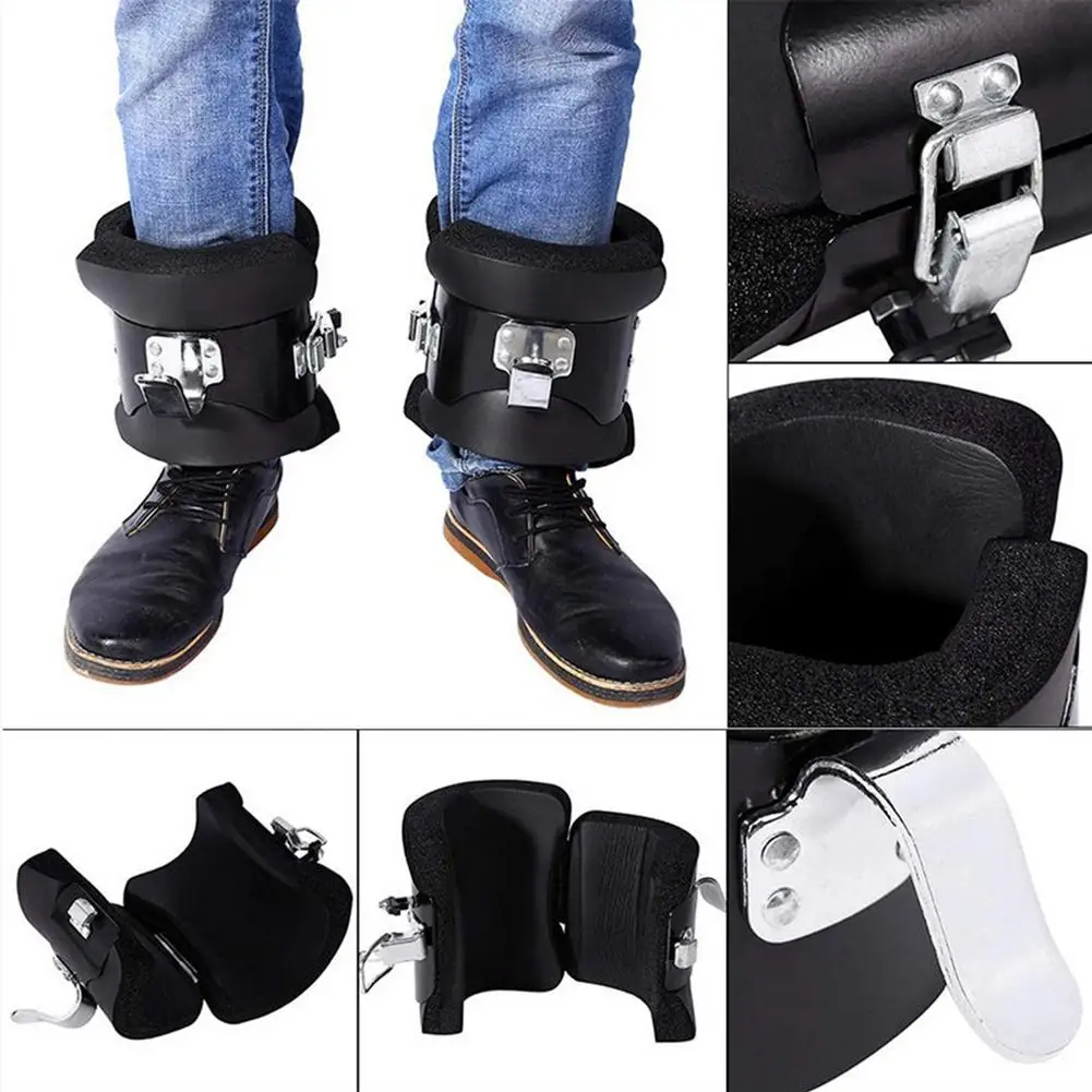 Hanging Pull Up Boots 1 Pair Black Anti Gravity Inversion HangUp Shoes Therapy HangSpine Ab Chin Up Gym Fitness Equipment