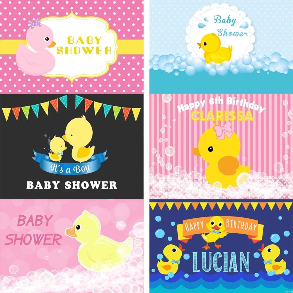 Baby Hintergrund Cartoon Ente Baby Dusche Foto Studio Kinder 1st Geburtstag Party Decor Fotografie Hintergrund