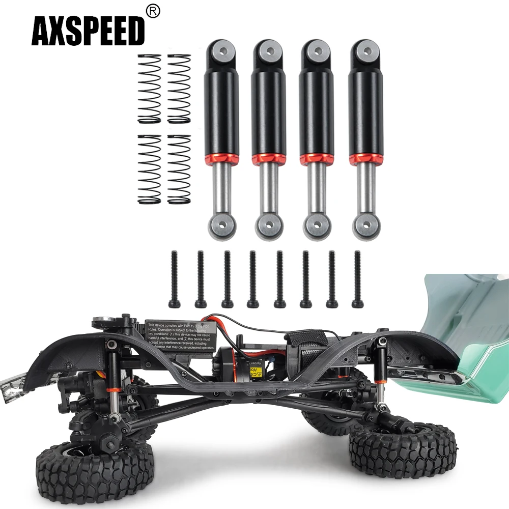 AXSPEED 4Pcs Aluminum Alloy Shock Absorber for Axial SCX24 90081 AXI00001 AXI00002 AXI00005 AXI00006 1/24 RC Crawler Car Parts