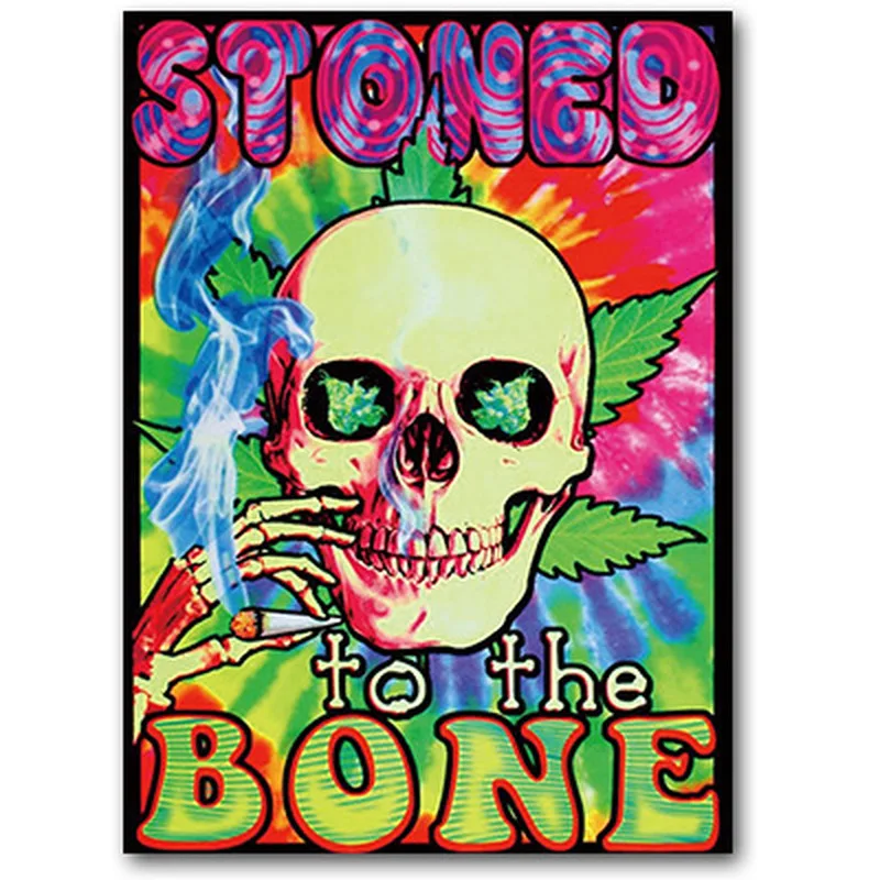 Psychedelic Trippy Mind Visual Mushroom Education Magic Black Light Silk Painting Wall Art Posters and Print Home Decor