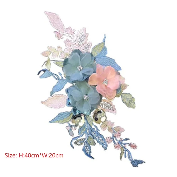 Fashion Embroidery Flower Big Cloth Sticker DIY T-shirt Decoration Hat Pants Clothing Accessories Patch Sticker