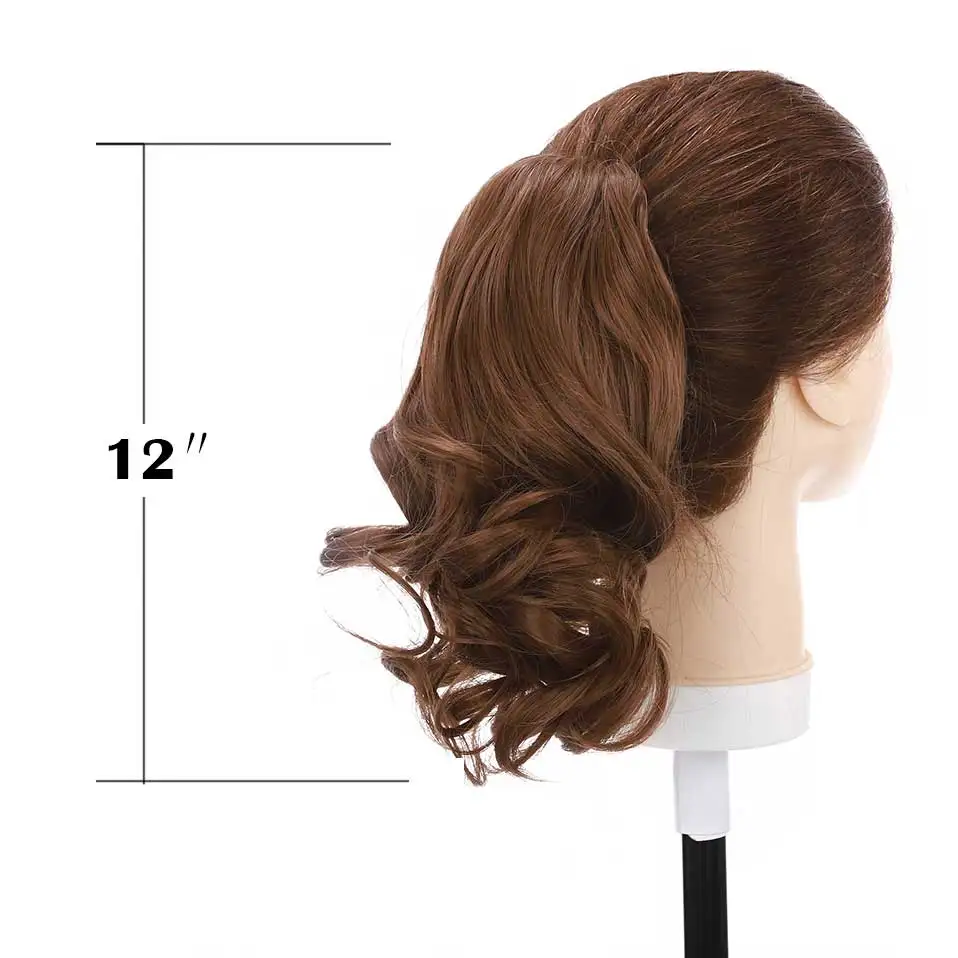 S-noilite Synthetic Short Wavy Ponytail Hair Extension Black Brown Pony Tail Claw Jaw In Hairpiece Clip In Hair Tail For Women