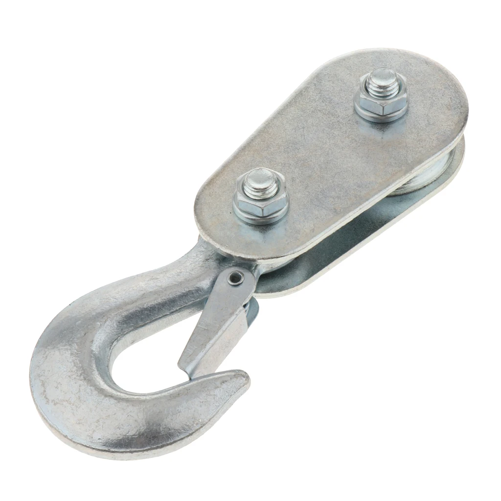 Heavy Duty Pulley Lifting Block Hoist with Hook for Cable, 2-Ton Capacity