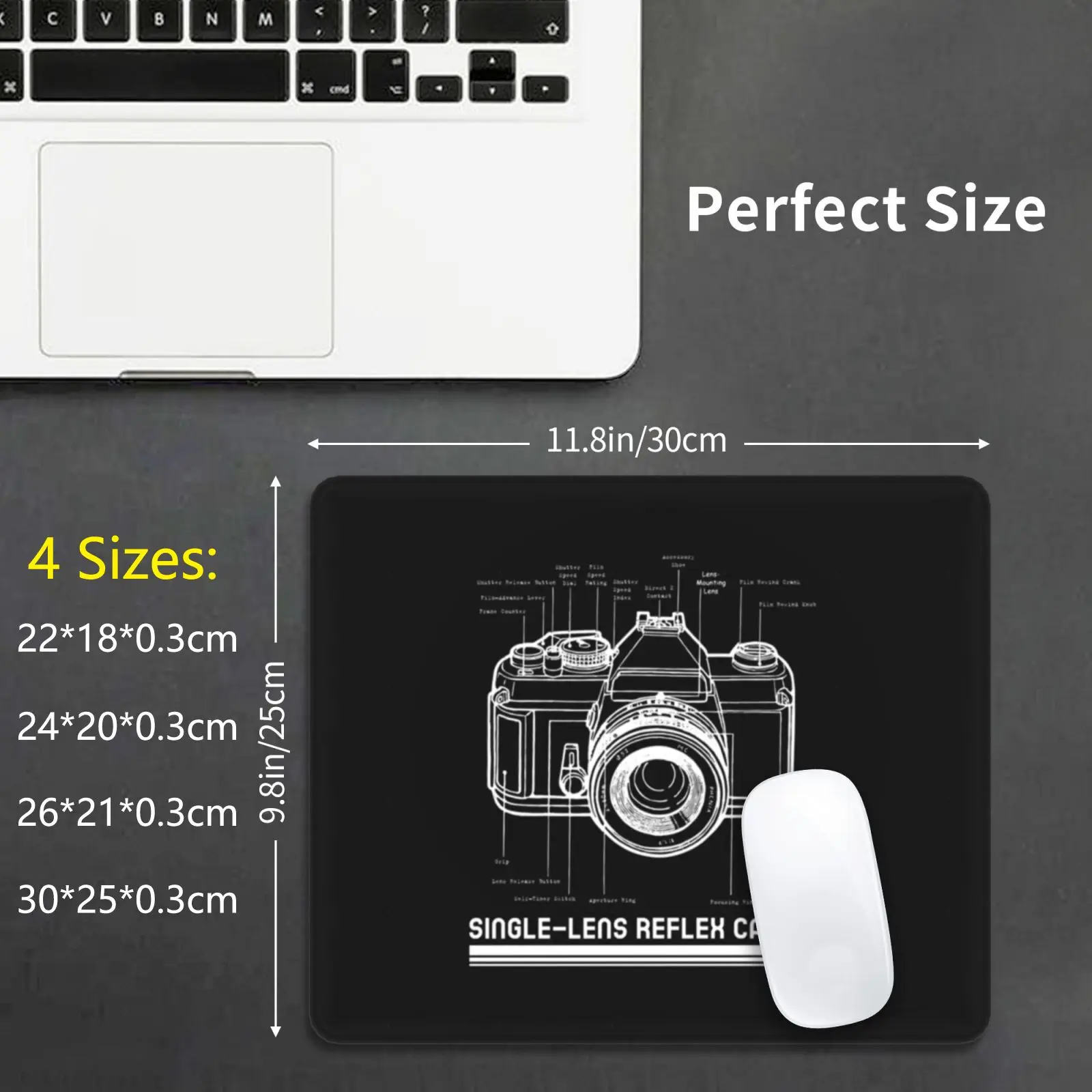 Single-Lens Reflex Camera Mouse Pad DIY Print Camera Photographer Foto Snap Shooter Shooting Film