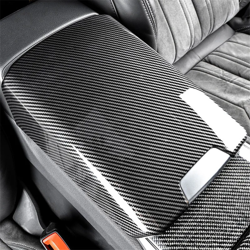 

Car For Audi A6 C8 2019-2022 Center Console Armrest Box Decoration Cover Carbon Fiber Texture Trim Interior Accessories Sticker