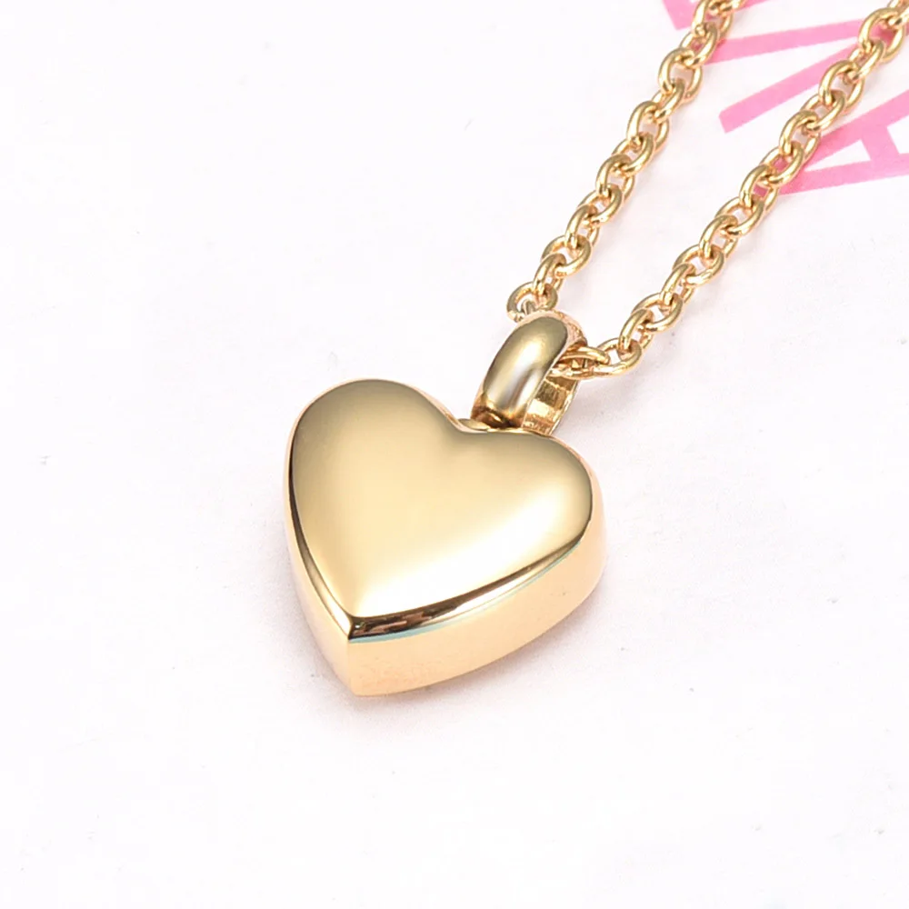 Heart Shaped Memorial Urns Necklace Human/ Pet Ashes Cremation Pendant Stainless Steel Urn Jewelry 4 Colors