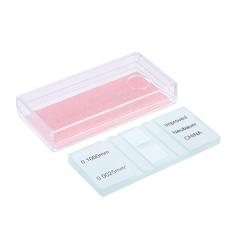 1ชิ้น Blood Cell Count แผ่นกล้องจุลทรรศน์สไลด์ตารางนับ Chambers สำหรับ Hemocytometer ยีสต์นับชีววิทยาเครื่องมือ