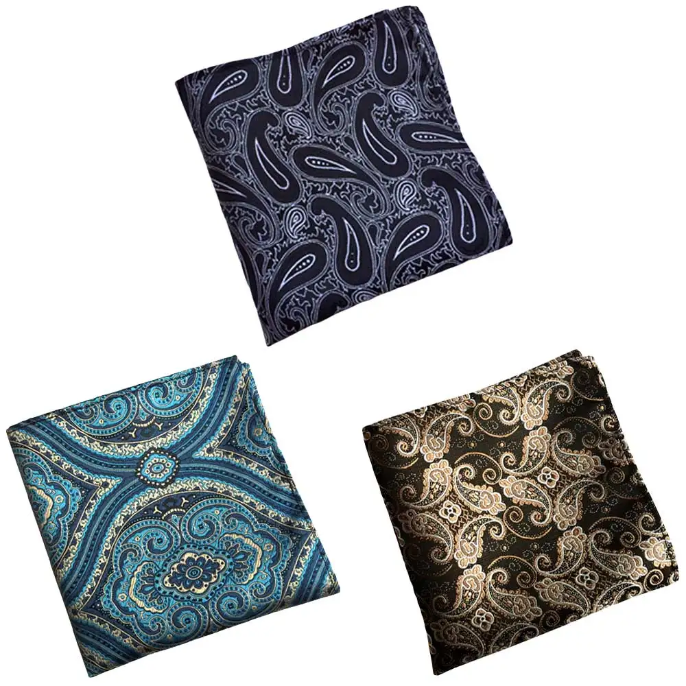 3 Packs Men’s Classic Polka Dots Floral Pocket Square Handkerchief Wedding Hanky BWTHZ0362