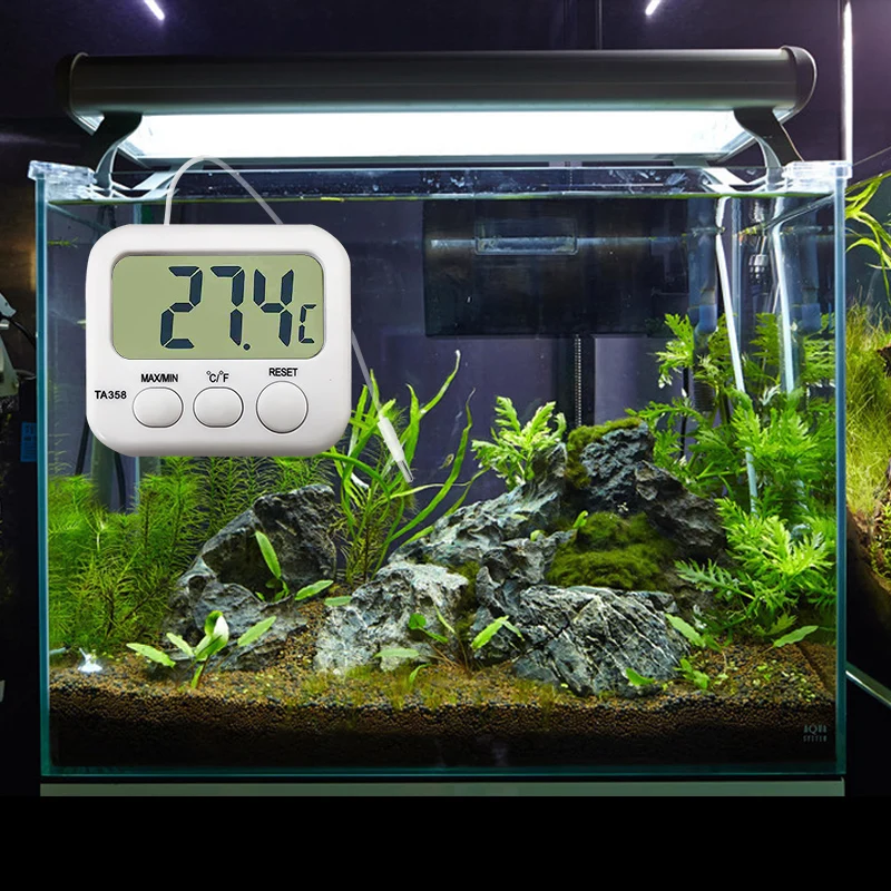 Refrigerator Aquarium Fish Tank Electronic Thermometer  LCD C/F Digital Thermo Max-Min Temperature Meter with Probe Sensor Cable