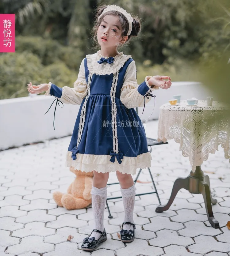 Abito da principessa a maniche lunghe spagnolo originale abito da bambina Lolita Daily Dress Girl Lolita Puff