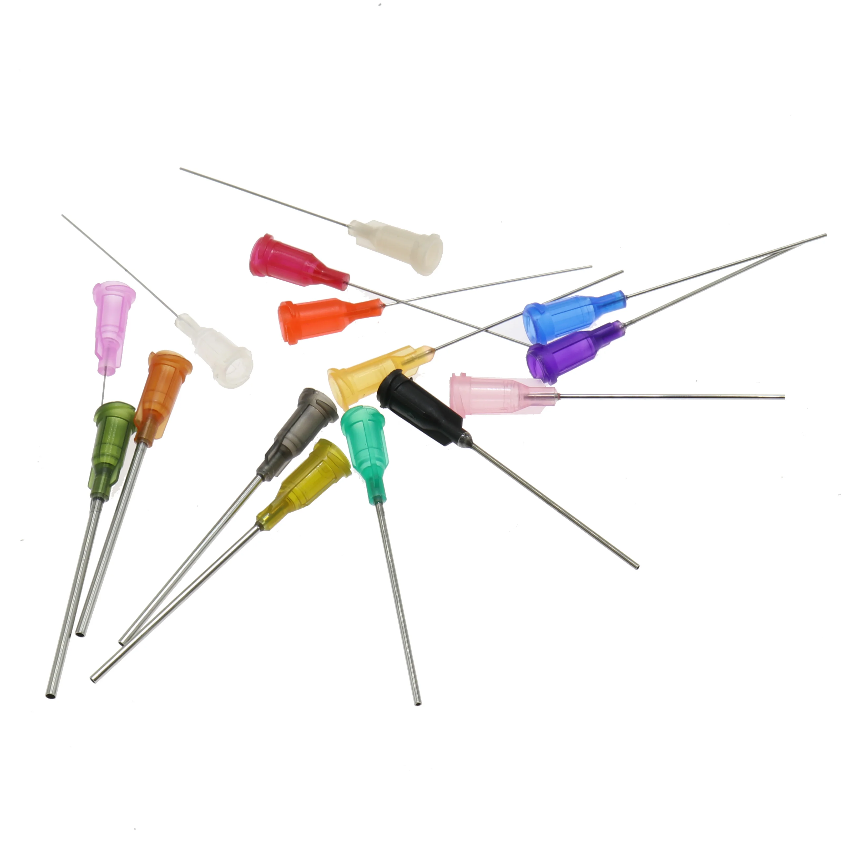 Seringa dispensadora de líquidos com precisão, tubo de aço inoxidável, agulha dispensadora de cola, 14g 20g 30g, 1,5 polegadas, 25pcs