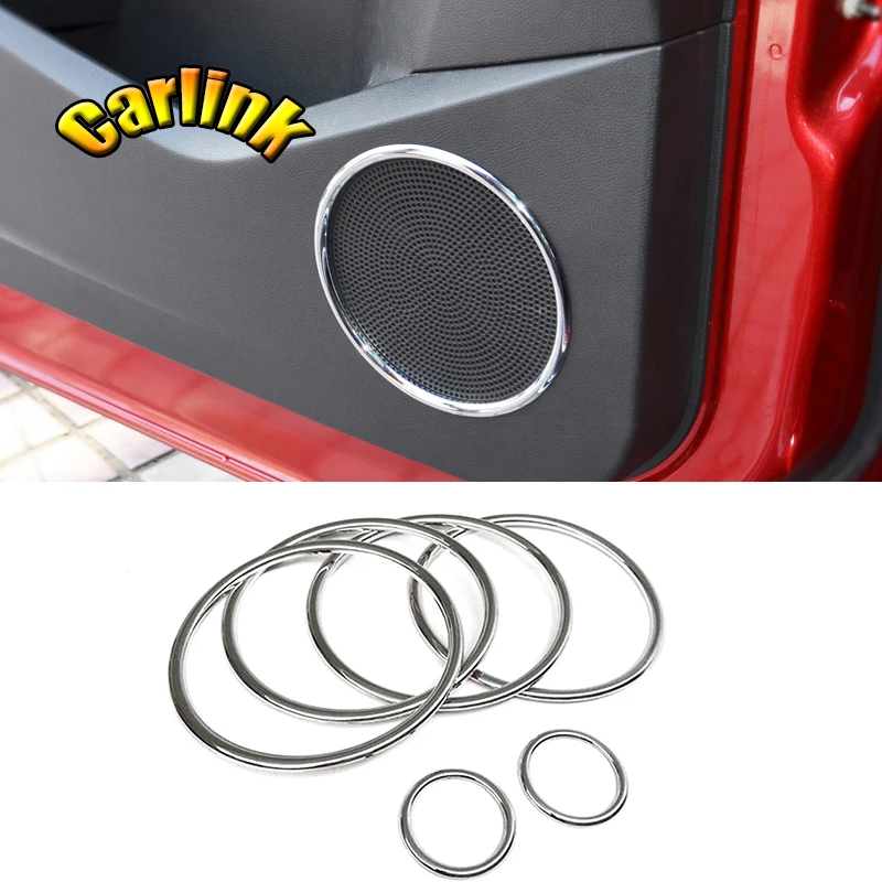 

For Ford Kuga Escape 2013 2014 ABS Chrome Audio Speaker Stereo Decorative Ring Cover Loop Car Styling Accessories 6pcs