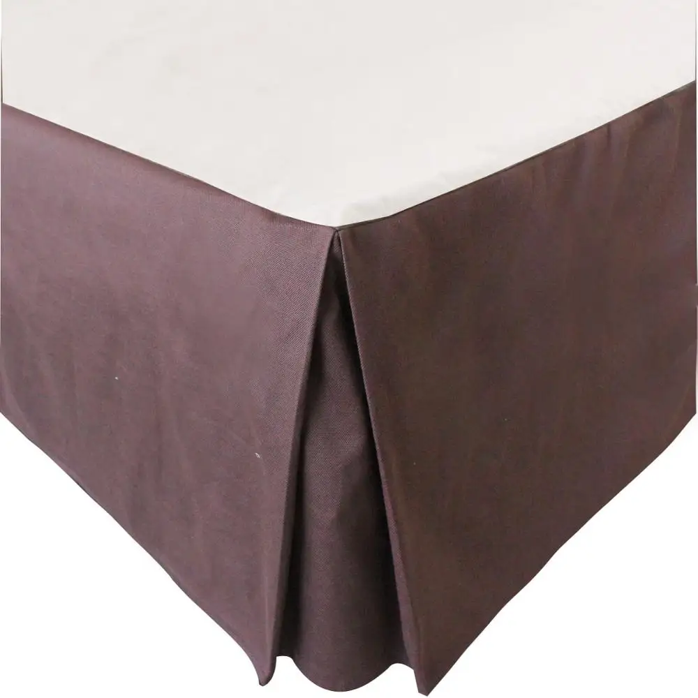 Free shipping Hotel Bed Skirt 5 Colors Thick Poly/Cotton Canvas Bed Skirt for King/Queen Size Bed With 14\