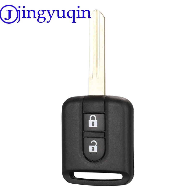 Jingyuqin-carcasa para llave de coche, mando a distancia de 2 botones para Nissan Qashqai Navara Micra NV200 Patrol Y61 2002-2016