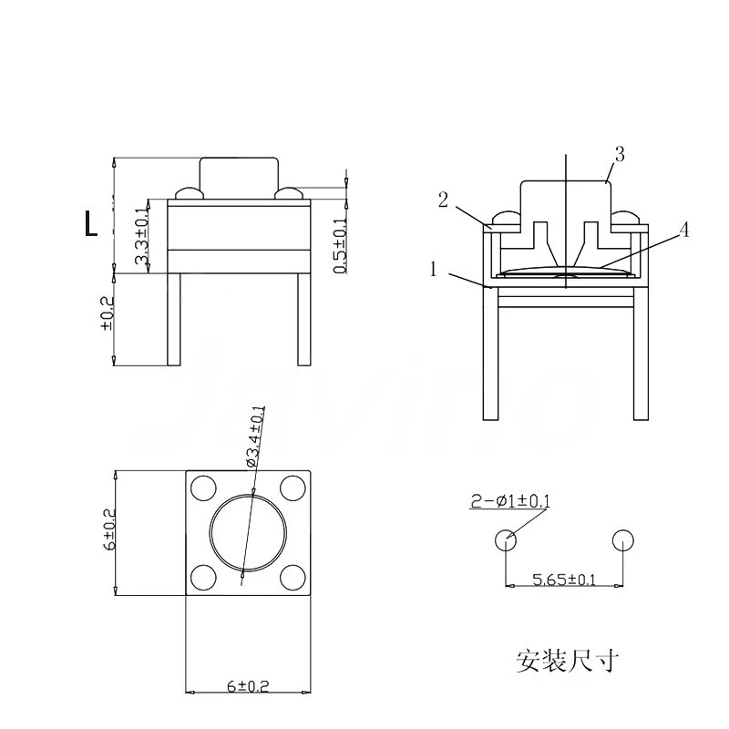 20pcs Middle 2pin 6x6x4.3/5/6/7/8/9/10 mm Switch Tactile Push Button Switches 6x6x4.3mm 6x6x5mm 6x6x6mm 6x6x7mm