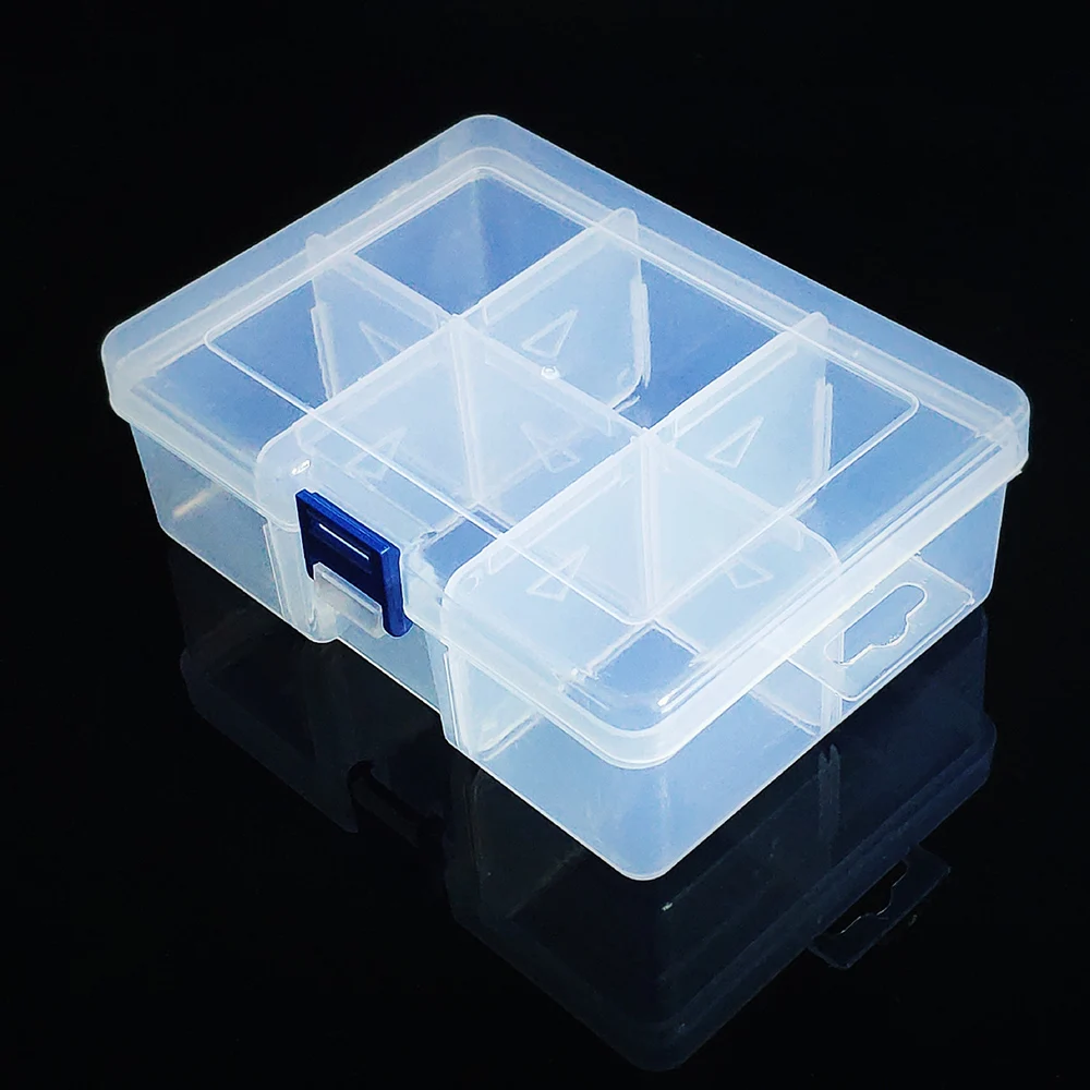 Multi Grids Plastic Detachable Storage Boxes Bins for Tools&Jewelry&Fishing Gear Screw Desk Organizer big 6 grids plastic box