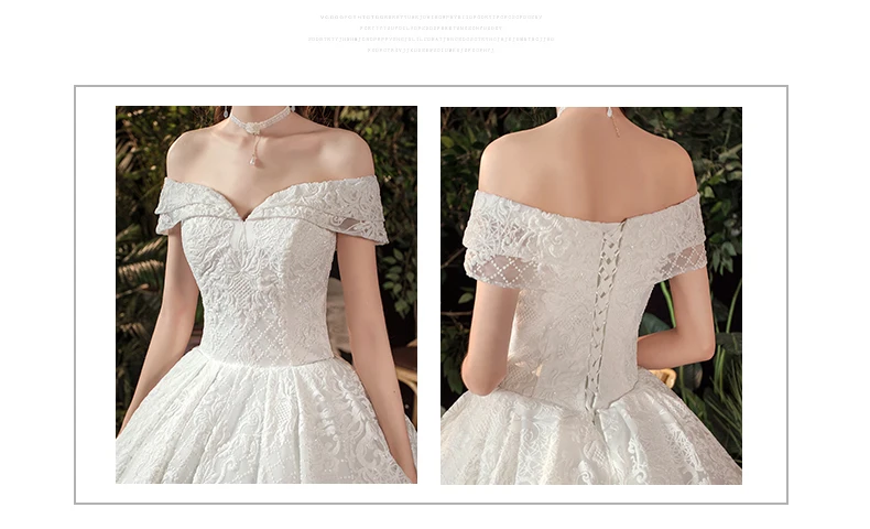 Real Photo Glitter White Luxur Wedding Dresses Long Lace Sequin Royal Train Bride Gowns Princess Church Bridal Dress Custom Made
