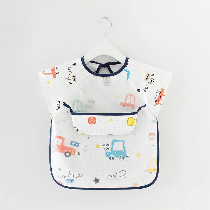 Cute Cartoon Baby Bibs Waterproof Infant Eating Children Drawing Sleeveless Baby Bandana Bibs Soft Baby Bib Meal Burp Eva Cloths