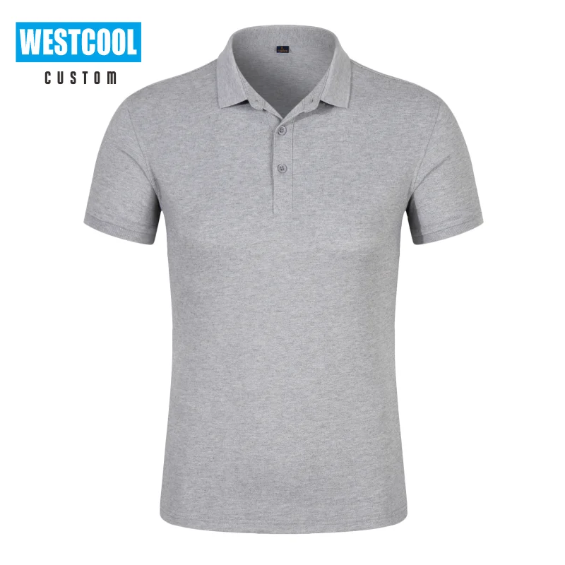 High-End 8 Pure Color Lapel Short Sleeve Polo Shirt Custom Logo Embroidery Polo Shirt Brand Printed Fashion Tops WESTCOOL
