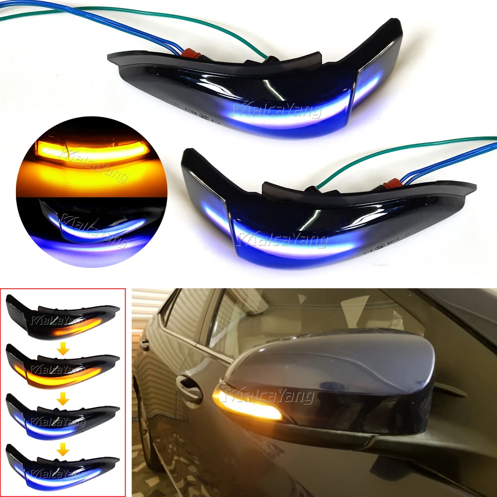 For Toyota Corolla Camry Prius C Avalon RAV4 LED Dynamic Turn Signal Light Side Mirror Indicator Blinker 2012 2013 2014 2015