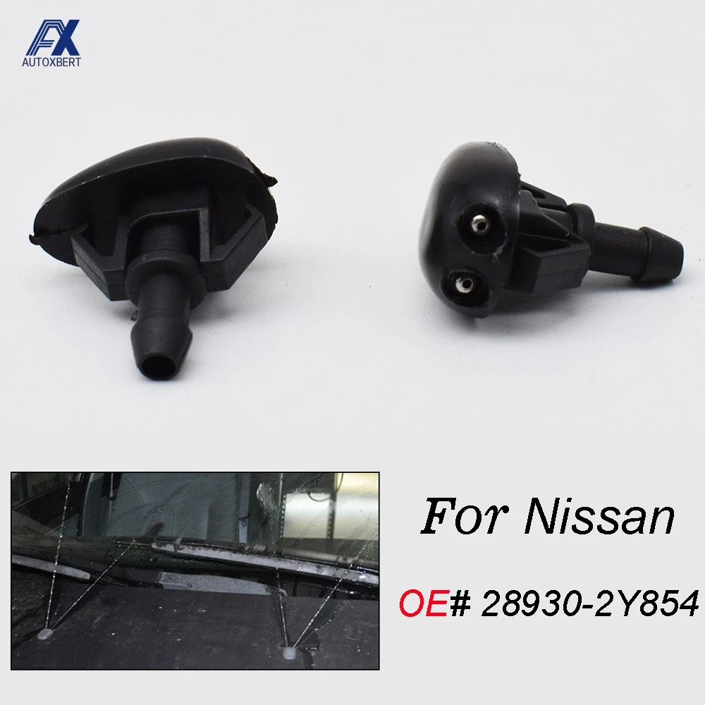 2Pcs Front Wiper Washer Nozzles Jet For Isuzu D-Max For Nissan Altima L31 Xterra WD22 X-Trail T30 Frontier D22 Pulsar N15