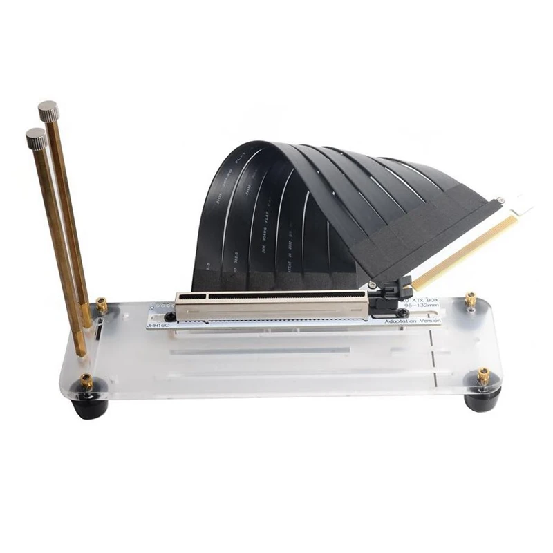 Graphics Card Vertical Kickstand Bracket GPU Holder & Standoff with PCI-E 3.0 GEN3 16X Riser Extension Cable Black Color 10-60cm