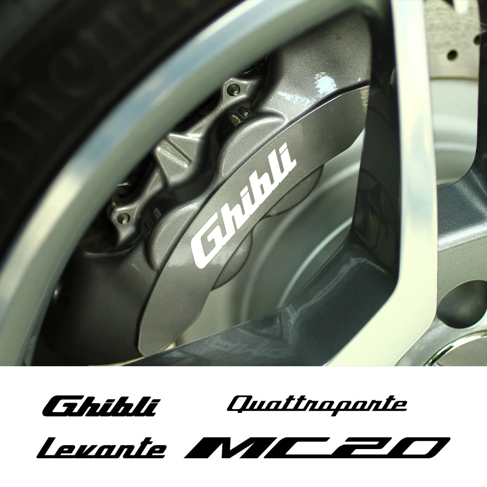Car Brake Caliper Sticker Heat Resistant Decal For Maserati Ghibli Levante MC20 Quattriporte Auto Exterior Decor Accessories