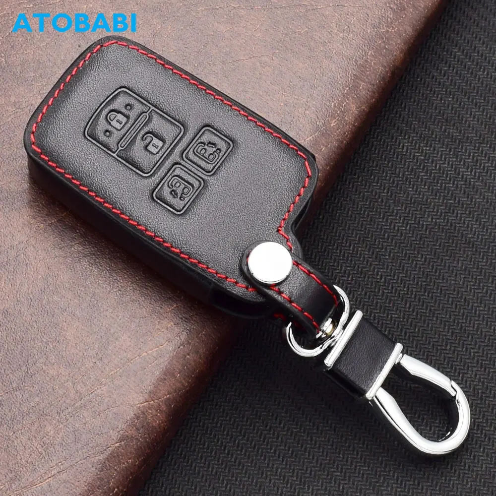 ATOBABI Leather Car Key Cases For Toyota Alpard Vellfire HV Noah Voxy Esquire Sienta Smart Keychain Remote Fobs Protector Cover