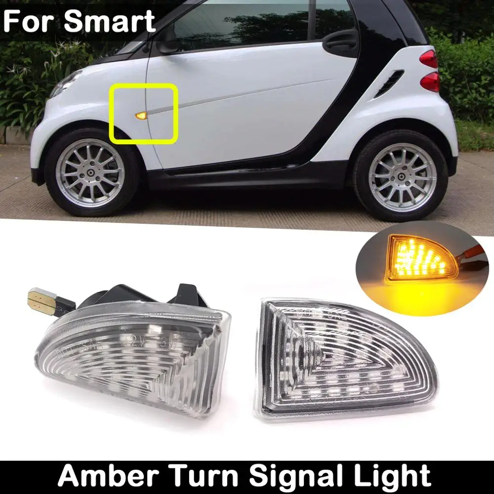 

2 шт. для Smart Fortwo 451 MK1/MKII 2007-2014 прозрачные линзы светодиодный ные боковые габаритные огни янтарсветильник воротники