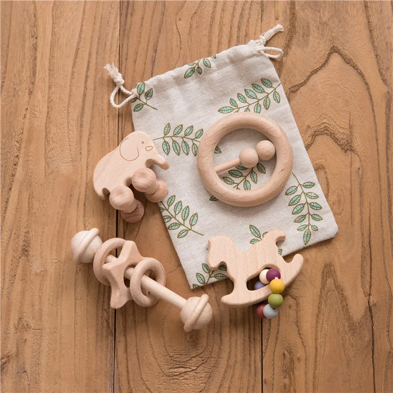 4pcs/Set Wooden Car Shape For Babies Wood Teether Kids Brain Game Toys Handmade Crafts Gift Beech Wood Child Blocks 2020 New Hot