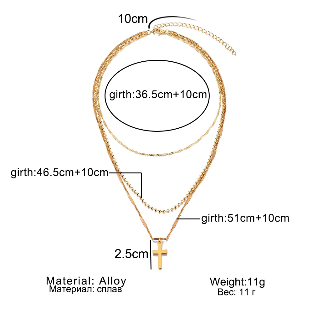 Bls-miracle Bohemian Bead Necklaces For Women Vintage Choker Cross Multi-layer Necklace Colares Statement Party Jewelry 2018 New