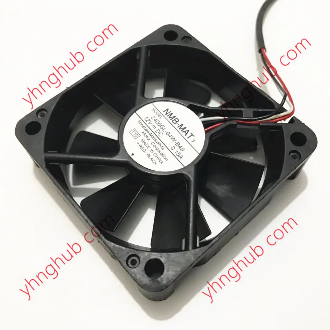 

NMB-MAT 2406GL-04W-B49 T15 DC 12V 0.15A 60x60x15mm Server Cooling Fan