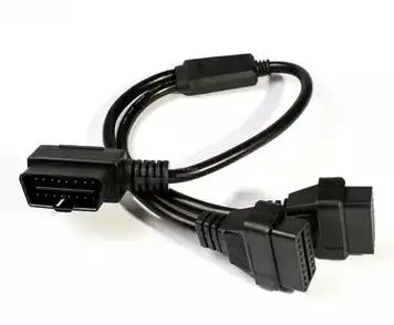 OBD2 One Point Two One Drag Two Connection Transfer Cable 16 Pin Hole OBD Interface Cable