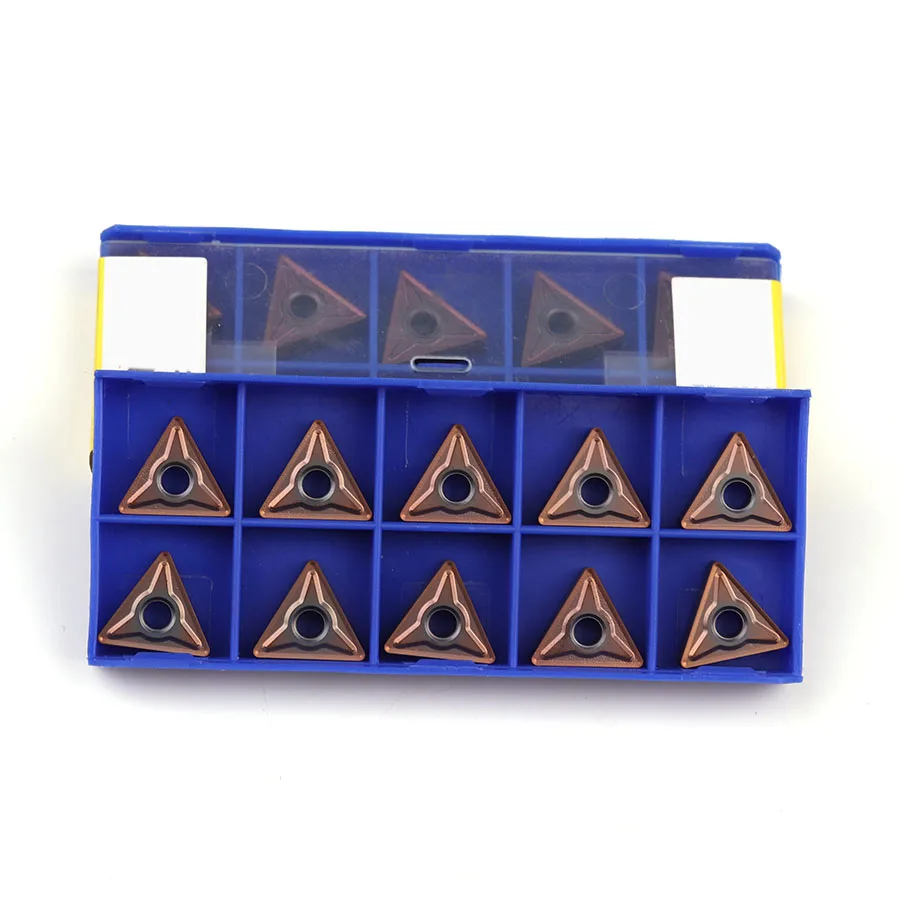 10 pz TNMG160404 EM TNMG160408-EM YBG205 inserti di tornitura di alta qualità tornio CNC utensili esterni lama in metallo duro, per acciaio inossidabile